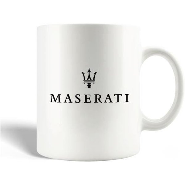 Kubek Ceramiczny - Maserati - 30Cl - BiałY - MożNa Myć W Zmywarce - Cylindryczny-image