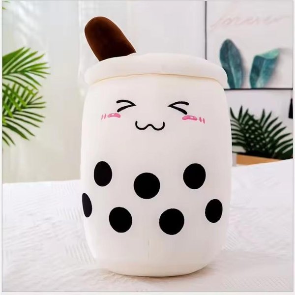 Kawaii NapóJ Owocowy Pluszowa Wypchana MięKka RóżOwa Herbata Mleczna Truskawkowa Pluszowy Kubek Do Herbaty Boba Zabawka Poduszka Poduszka Prezent Dla Dzieci-image