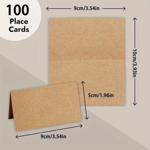100 Hojas De Papel Kraft Tarjetas De Mesa Tarjetas De Asiento Con Nombres Para Recepciones De Boda NúMeros De Mesa Fiestas Mesa De Registro De Conferencias 100Pcs-image