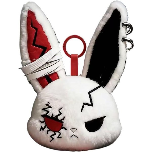 Brelok Do Torebki Gotycki Czarny KróLik Pluszowy Breloczek Kawaii KróLik Wisiorek Akcesorium Do Portmonetki Dekoracja Do Zawieszenia Na Plecak Black-image
