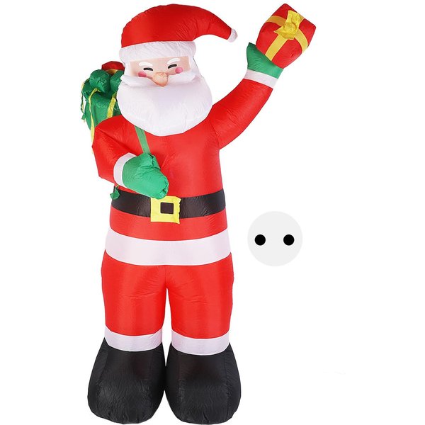 Papá Noel Inflable Con Luz LED Decorativo Resistente A La Intemperie Papá Noel Inflable De Patio Papá Noel De Pie Para-image
