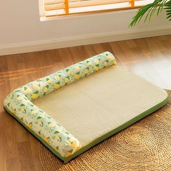 Primavera Y Verano Removible Y Lavable Perro Fresco Colchoneta En Forma De L Perrera Sofá Nido Para Perro PequeñO Y Mediano Nido Para Gato Colchoneta Nido Para Mascota S 45*35Cm-image