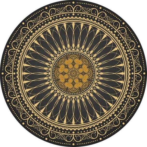 KryształOwy OkrąGłY Boho Dywan Do Salonu Styl Etniczny PełNe Pokrycie Sypialnia Gabinet Mata PodłOgowa Dom Fotel Bujany Dywan AntypośLizgowy 120X120Cm-image