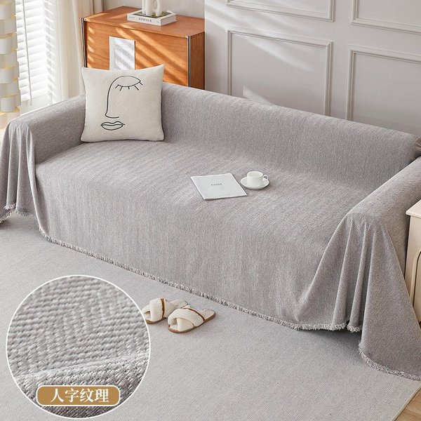 Funda De Tela Para Sofá Chenilla Espiga Moderna Simple Cuatro Estaciones Toalla Universal Color SóLido Funda De Cobertura Completa Manta Para Sofá 90X180Cm 1Pcs-image