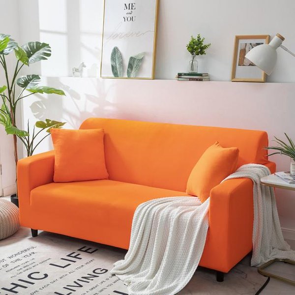 Fundas De Sofá EláSticas De Color SóLido Para Sala De Estar, Funda EláStica Para SillóN, Funda Para Sofá, Protector Seccional En Forma De L Para Esquina Small(90-140Cm)1Pc-image
