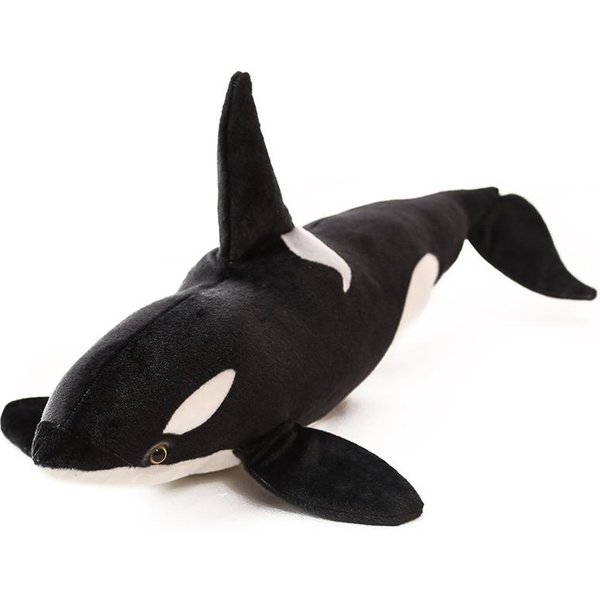 Juguete De Peluche De Orca Orcinus Orca Ballena Negra Realista De 50/130 Cm MuñEco De Pez Orcinus Orca Relleno TiburóN Almohada Suave Para Dormir Regalo De CumpleañOs Para NiñOs 50Cm-image