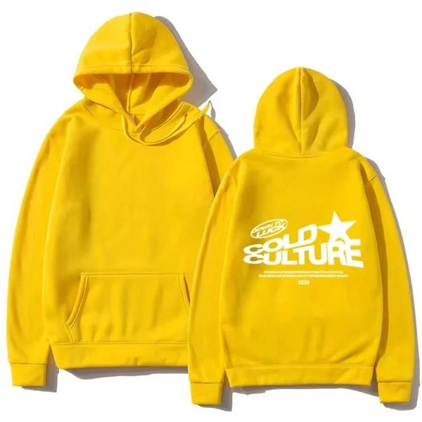Sudadera Con Capucha Harajuku Hip Hop Estampado De Letras Deportiva Para Hombre Y Mujer Punk Rock Streetwear Holgada Pareja 3XL Yellow-image