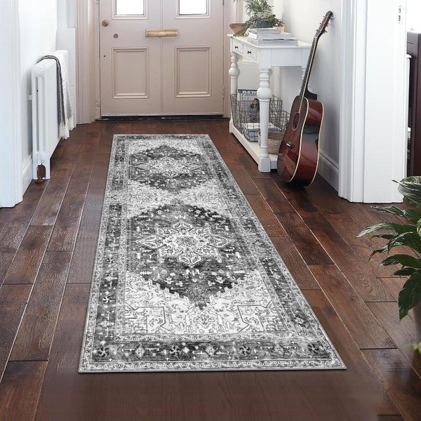Vintage Perski Dywan Biegacz AntypośLizgowy Zmywalny Dywanik Do Korytu Kuchni Przedpokoju Sypialni Domku Wiejskiego WewnęTrzna Mata PodłOgowa Dekoracja 40X60Cm 16X24Inch-image