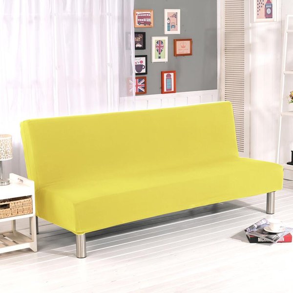 Jednokolorowy SkłAdany Pokrowiec Na Futon Ochraniacze Na Sofę RozciąGliwy Spandex RozciąGliwy Materiał Pokrowiec Na PodwóJne Siedzisko KrzesłA Dopasowane Pokrowce Do Salonu S (160-180Cm)-image