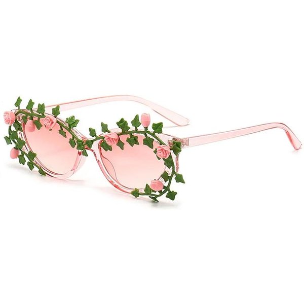 Gafas De Sol Cat Eye Con Flor Para Mujer Moda Montura PequeñA Punk Retro Gafas De Sol ProteccióN UV400 Gafas Elegantes As The Picture-image