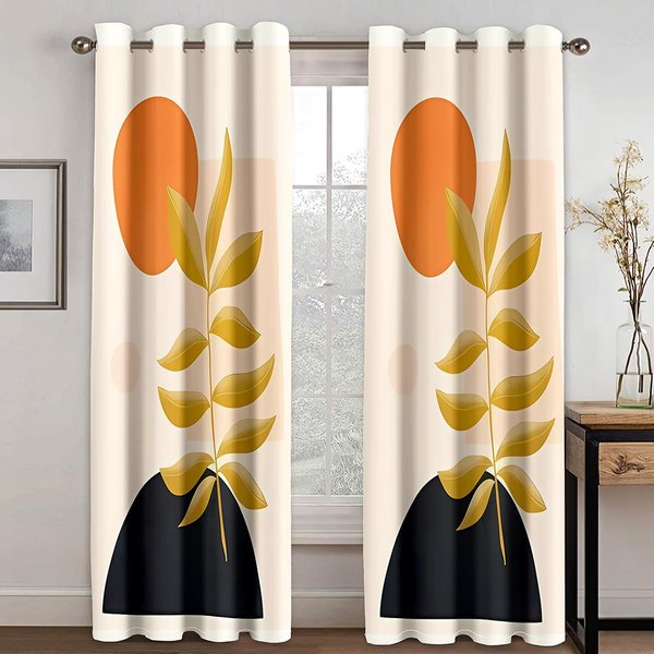 Cortinas Estores Modernas Simples Arte Abstracto Elegantes Coloridas Para Sala De Estar Dormitorio BañO Cocina Puerta DecoracióN Del Hogar 2 Piezas W65X60H(Cm)X2Pcs&Grommet Top-image