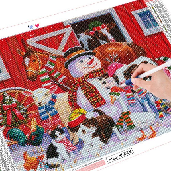 Pintura De Diamantes Cuadrados Completos Perro Kit De PedreríA Venta 5D DIY Bordado De Diamantes Mosaico De Animales DecoracióN Del Hogar De Invierno Full Square 20X30CM-image