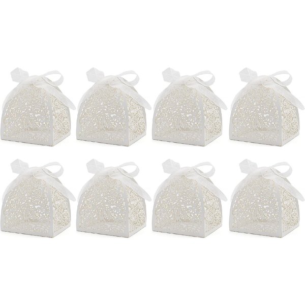 50 Uds Cajas Cortadas A LáSer Huecas Estilo Europeo RomáNtico Cajas De Caramelo Recuerdos De Fiesta De Boda Para Chocolate-image