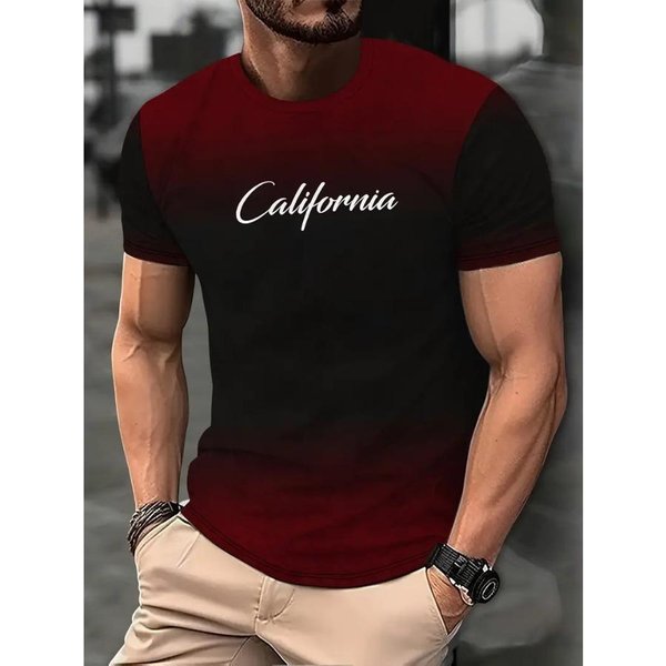 XL-6XL Camisetas Oversize Para Hombre Cuello Redondo Manga Corta Estampado 3D Flash Camiseta Casual Hombre Verano Tallas Grandes Camisetas 4XL-image