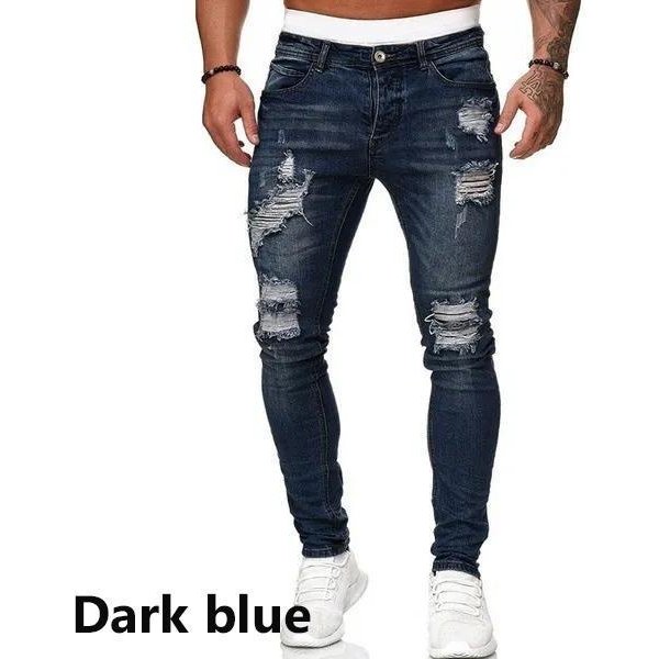 Modne DżInsy MęSkie ObcisłE Spodnie DżInsowe MęSkie Zgrywanie Spodnie Streetwear MęSkie DżInsy Spodnie ObcisłE XL-image