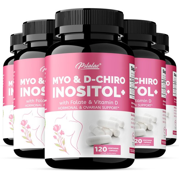 CáPsulas De Complejo De Inositol Pslaloe, Que Contienen MYO Y D-Quirto Inositol, Combinados Con áCido FóLico Y Vitamina D3, Para Apoyar El Bienestar Diario. 120*5-image