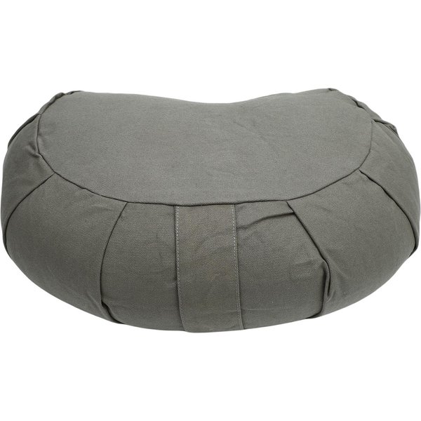 CojíN De MeditacióN Media Luna Relleno De CáScaras De Trigo Sarraceno Funda De AlgodóN Almohada De Yoga Para MeditacióN Azul Marino Gris-image