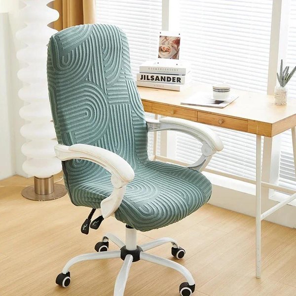 Pokrowiec Na KrzesłO Biurowe żAkardowy W Jednolitym Kolorze Elastyczny Spandex Ochraniacz Na KrzesłA Gamingowe Obrotowe PyłOszczelny Pokrowiec Na Fotel Komputerowy L Chair Cover-image