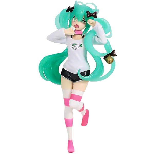 Nowa Urocza Figurka Akcji Hatsune Miku Na Biurko 11Cm Wersja Z Koszulką Neko. Figurka Anime Kawaii Dziewczyna Model Zabawka Prezenty-image