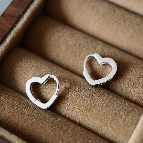 Pendientes De Aro CorazóN Huitan Color/Color Dorado Metal Pendientes De Amor Minimalistas Elegantes Regalo Para NiñA JoyeríA De Moda Para Mujer-image