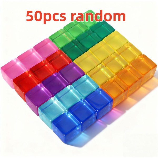Cubos AcríLicos ArcoíRis De Cristal De Alta Transparencia Bloques De Gemas Apilables Bloques De ConstruccióN Sensoriales Para NiñOs Aprendizaje Color Luz Sombra-image