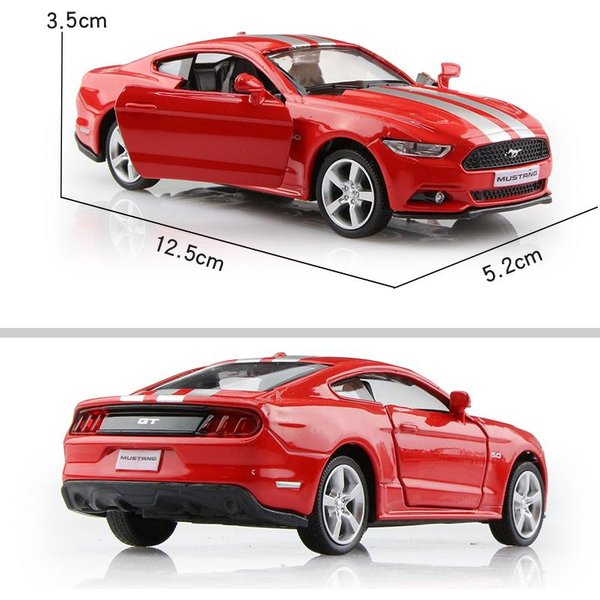 Ford Mustang GT 2015 Symulacja Supercar Odlewy I Pojazdy Zabawki Pull Back & Otwierane Drzwi RMZ City 1:Model Samochodu Kolekcjonerskiego Ze Stopu 36-image