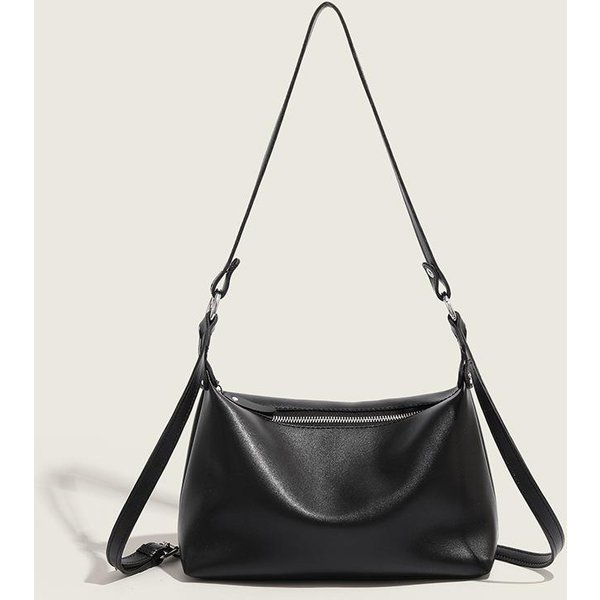 Bolso De Hombro De Cuero PU Suave De Nicho Para Viajes Diarios Bolso Tote Para Viajes Diarios Nuevo Para Mujer Color SóLido Gran Capacidad Bolso Cruzado Para Mujer-image