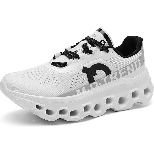 Zapatos De Tenis Para Hombre Para Exterior Suela Blanda Transpirables Casuales Deportivos Superficie De Malla Transpirables Acolchados Zapatillas Para Correr 39 Blanco-image
