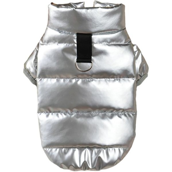 Ropa Para Perros Cachorros Para Perros PequeñOs CáLido Acolchado Grueso Chihuahua Yorkies Mascotas Abrigo Chaqueta Bulldog FrancéS Pug Chaleco Acolchado Suministros Para Mascotas XL Plata-image