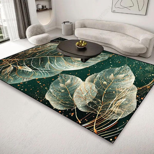 Nowoczesny Kwiatowy Dywan 3D AntypośLizgowy Zmywalny Dywanik Do Salonu Sypialni Dekoracja Domu Luksusowy Dywanik Pod Stolik Kawowy 60X90Cm Gray-image