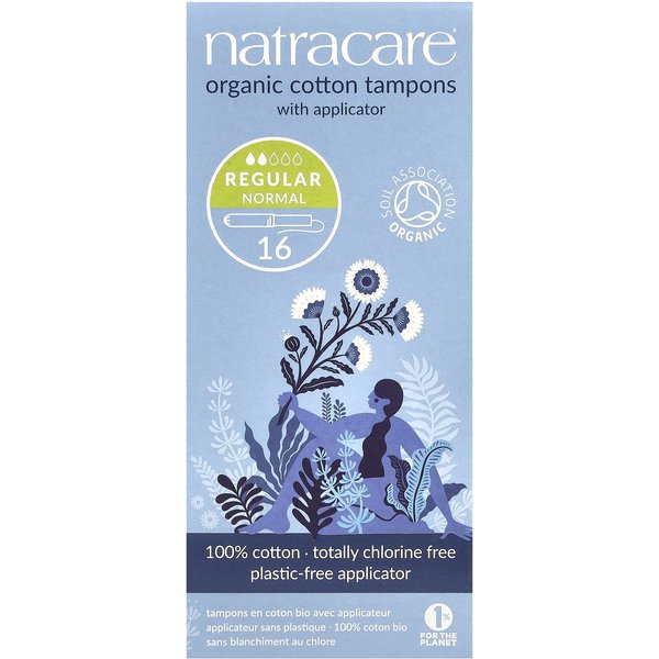 Natracare, Tampones De AlgodóN OrgáNico, Incluye Aplicador, Regular, 16 Tampones White-image