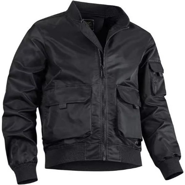 MA-1 Piloto De Bolsillo Grande Para Hombre Primavera Y OtoñO Marca De Moda Americana Chaqueta De Trabajo Holgada Chaqueta De BéIsbol Para Hombre 4XL Black-image