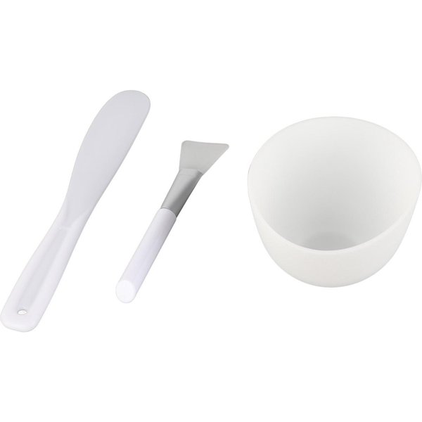 3 Szt. Zestaw NarzęDzi Do Masek DIY Silikonowa Miseczka Do Masek PęDzel Do Masek SzpatułKa Zestaw NarzęDzi Do Mieszania Masek DIY White-image