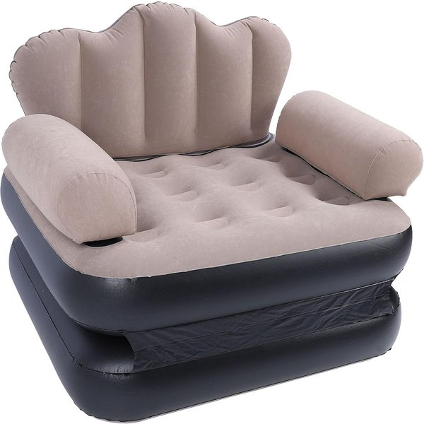 Nadmuchiwana Sofa ŁóżKo PrzenośNa SkłAdana Pogrubiona Flokowana PVC Nadmuchiwana Sofa Materac Do PodróżY Domowych-image