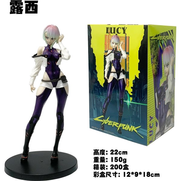 Figura De Anime Juego Cyberpunk Lucy Linda Soporte Modelo AnimacióN Juguetes Regalos ColeccióN Adornos DecoracióN PVC With Box Black-image