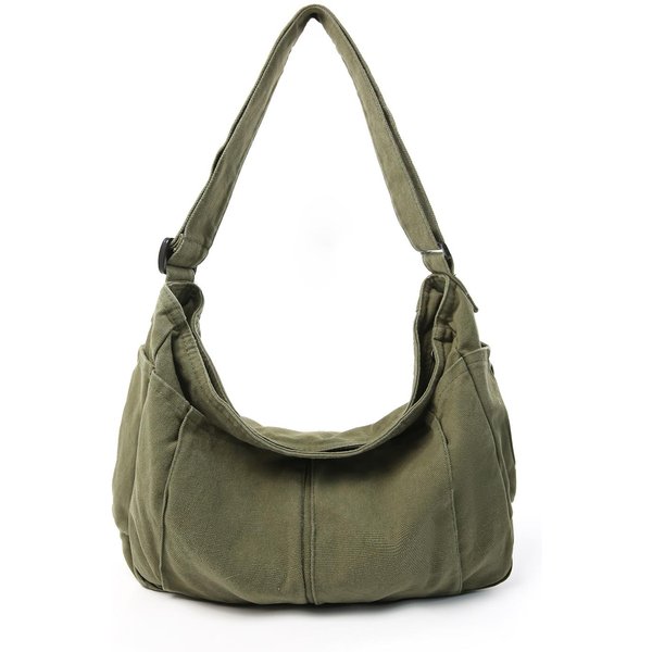 PłóCienne Torby Na Ramię DużEj PojemnośCi Damskie BawełNiane Torby Listonoszki KoreańSkie Satchele Jednolite Torby Crossbody Gray-image