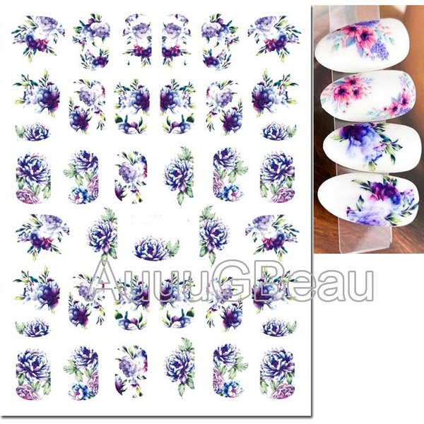 CalcomaníAs De Arte Para UñAs 3D Frutas De Primavera Puntas Completas Rosas Flores De PeoníA Magnolia Deslizadores Adhesivos Pegatinas DecoracióN Para UñAs Manicura-image