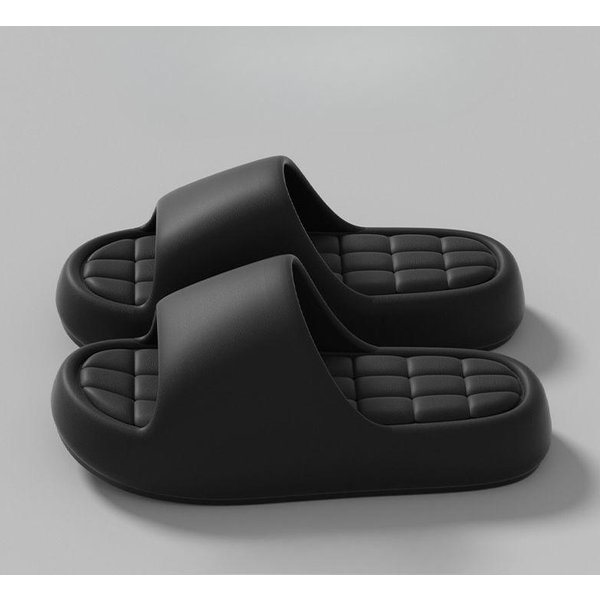 Unisex Klapki ŁAzienkowe Cloud Cushion Slides Letnie PłAskie SandałY Grube Buty Na Platformie MęSkie Kryte AntypośLizgowe Klapki Dla Pary 36-37-image