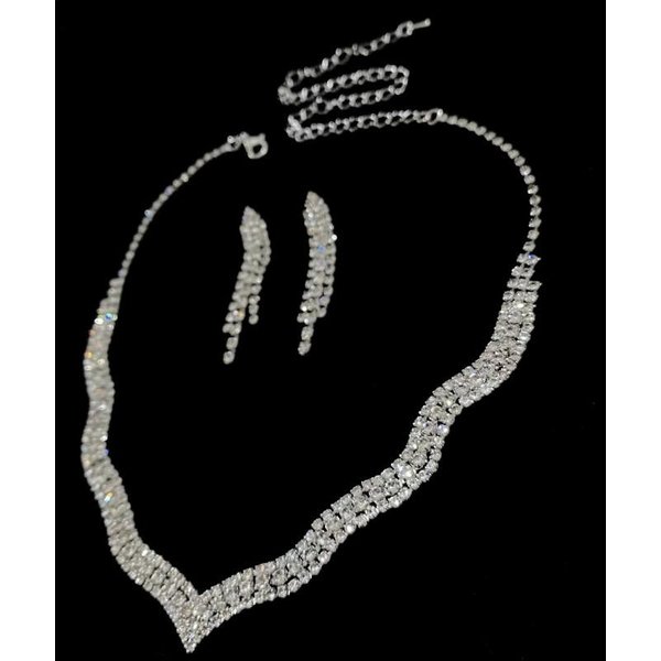 Cadena De Garra De Nicho Simple, Collar De Boda Con Diamantes De ImitacióN, Collar Nupcial, Pendientes, JoyeríA, Collar De Banquete, Conjunto De JoyeríA Plata-image