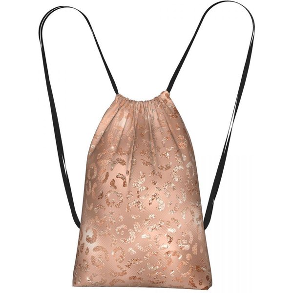 Mochilas Con Estampado De Leopardo Color Oro Rosa Bolsas MultifuncióN Con CordóN Bolsa Deportiva Bolsas Para Libros Para Hombre Mujer Escuela One Size Gray-image