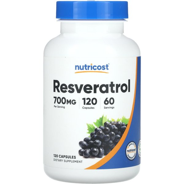 Nutricost, Resweratrol, 700 Mg, 120 KapsułEk (350 Mg Na KapsułKę)-image