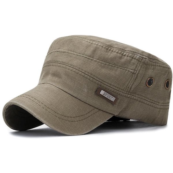 Vintage PłóCienne Czapki Wojskowe PłAski Daszek Czapka Baseballowa Regulowane Dopasowane Grubsza Czapka Ochrona Przeciw SłOńCu MężCzyźNi Kobiety Kadet Czapka Armii One Size Gray-image