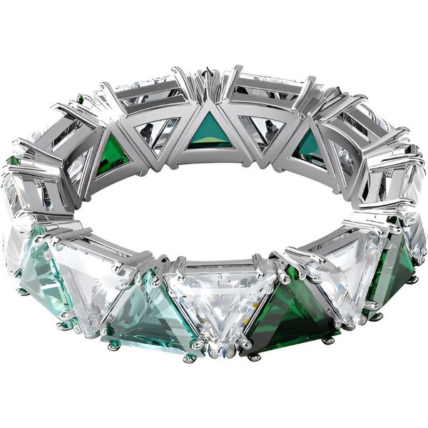 Anillo De Cristal Tallado Triangular Cocktail Millenia Swarovski Para Mujer Verde 5608529 52 Gray-image