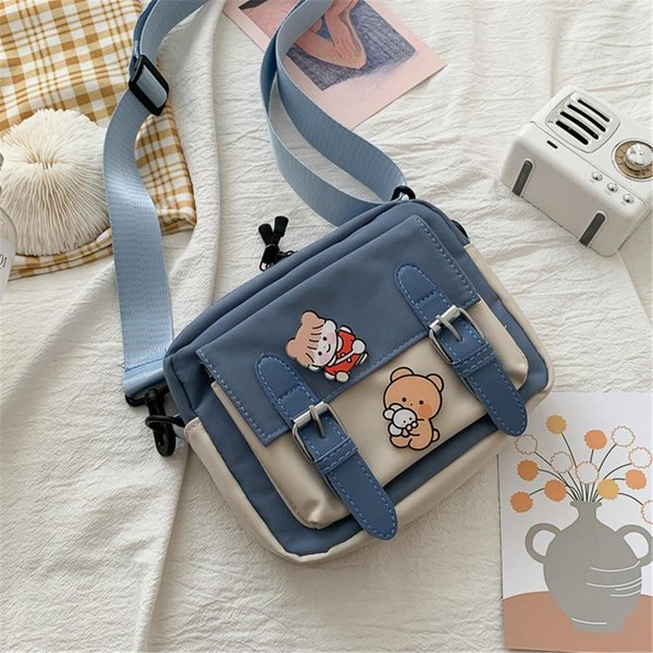 Modna Nylonowa Torba Crossbody Dla Kobiet, Urocza, Dopasowana Kolorystycznie Torba Na Ramię, Casualowa Torba Na Ramię, Studencka Torebka Gray-image