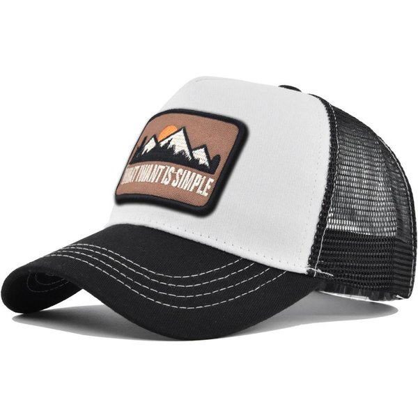 Gorra De Malla Transpirable Bordada Para Hombres Y Mujeres, Gorra De BéIsbol Con Visera, Sombrero Para El Sol Para Deportes Al Aire Libre, Ciclismo, Viajes, Gorra De Padre White-image