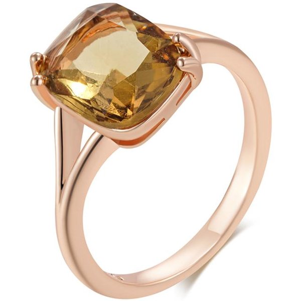 Anillo Cuadrado De Moda Color MarróN Claro Zirconia Natural Para Mujer Simple Color Oro Rosa Alta Calidad JoyeríA Nupcial De Boda 9 Beige-image