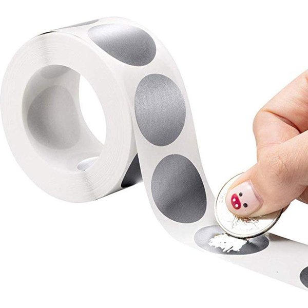 50-300 Piezas Pegatinas Plateadas Rasca Y Gana Forma Redonda Etiquetas Pegatina Diy Hecho A Mano Para Juego Pegatina Rasca Etiquetas PapeleríA White-image