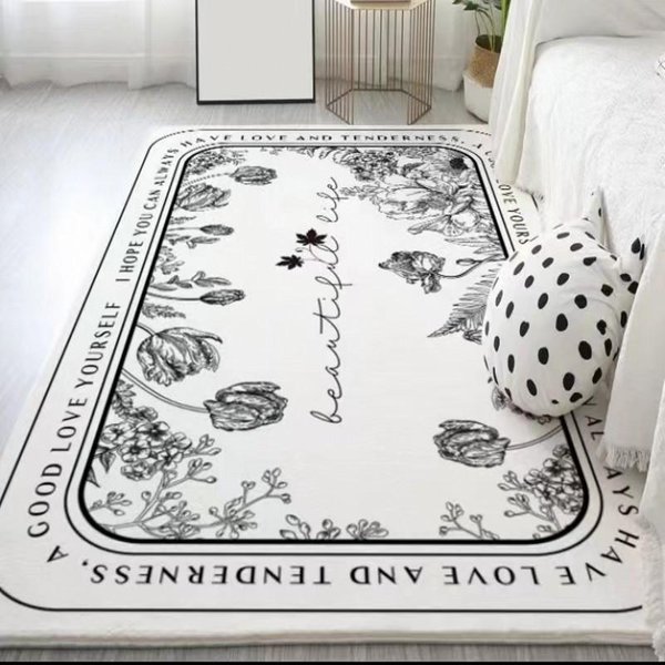 Alfombra NóRdica Ins ImitacióN Cachemira Sala De Estar Mesa De Centro Dormitorio Manta De Cama Alfombra Moderna Simple Felpudo Customization Contact Customer Service-image