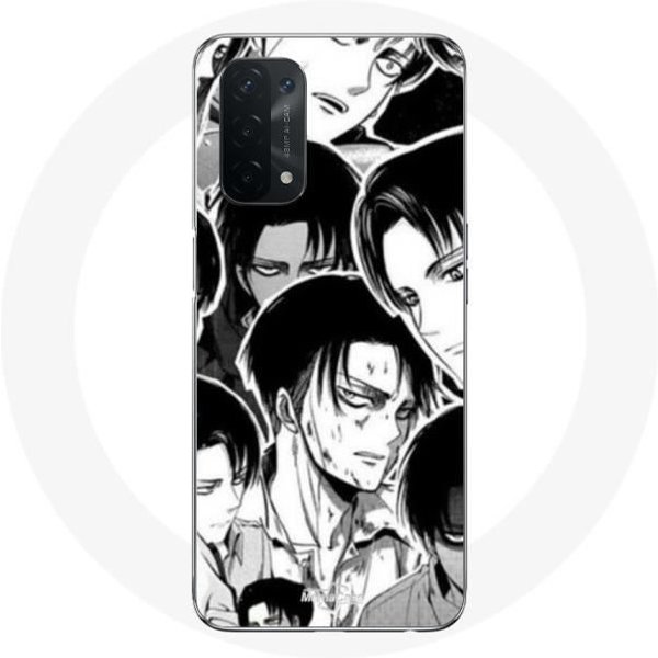 Coque Maniacase Pour Pour Oppo A74 5G Attaque Des Titans Manga Levi Ackerman Negro-image