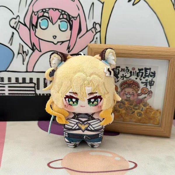 Genshin Impact Pluszowe Zabawki Kazuha Xiao Scaramouche Venti Raiden Shogun Kaeya Figurka Anime Pluszowe Lalki Zawieszka Do Torebki Breloczek Prezent 10Cm-image